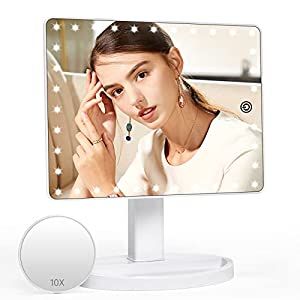Large Lighted Vanity Makeup Mirror (X-Large), FUNTOUCH Light Up Mirror with 35 LED Lights, Touch ... | Amazon (US)
