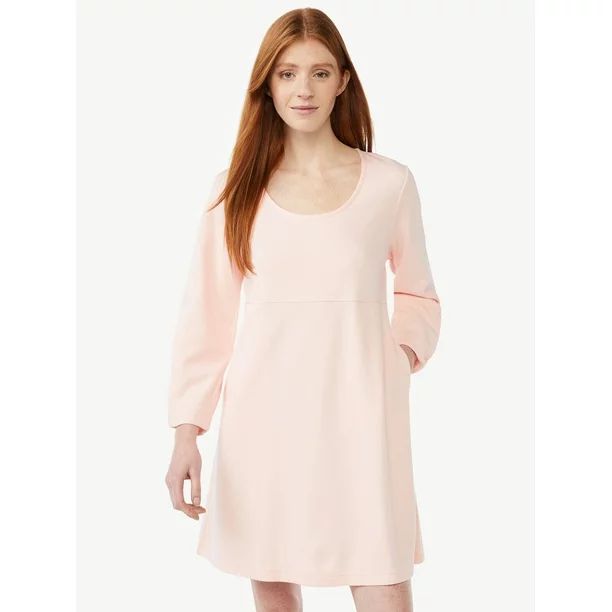 Free Assembly Women's Pleated U Neck Mini Dress | Walmart (US)