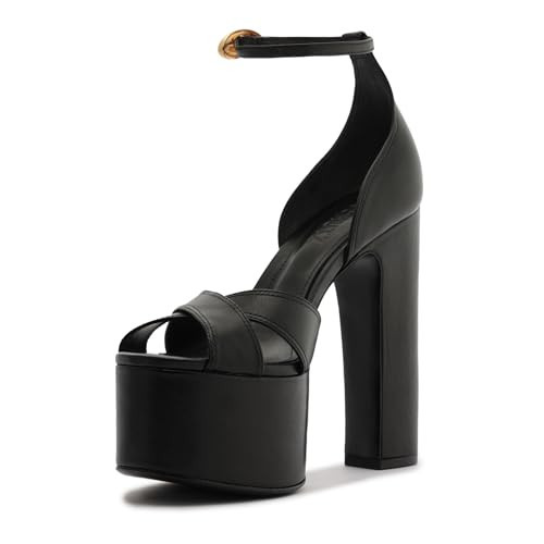 SCHUTZ Jolene Platform Sandal, Black, 7.5 | Amazon (US)