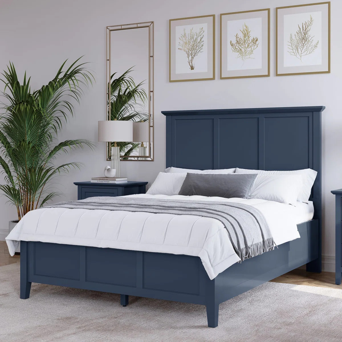 Renee Solid Wood Standard Bed with Panel Headboard | Wayfair North America