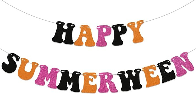 Happy Summerween Banner Summerween Birthday Party Decorations Summer Halloween Ghost Birthday Bac... | Amazon (US)