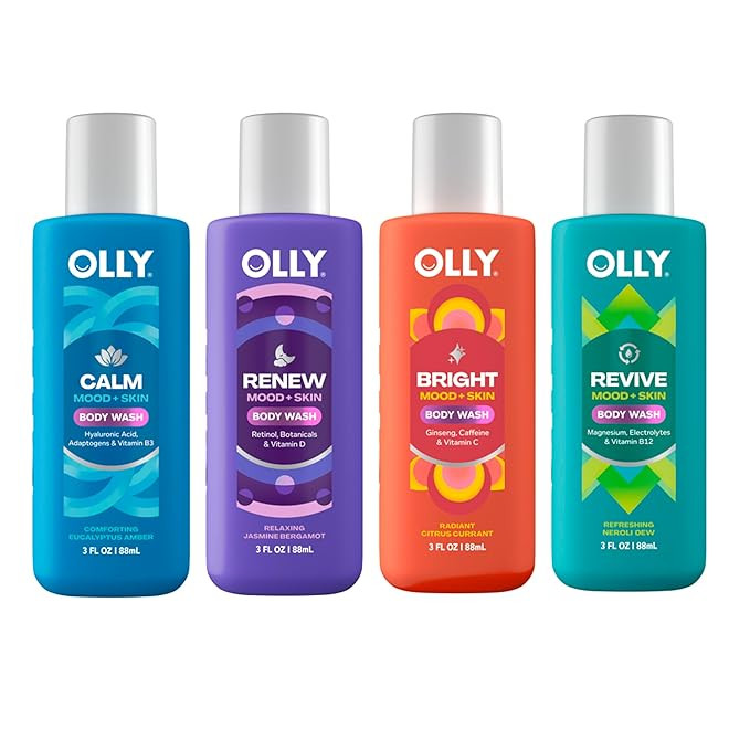 OLLY Body Wash Mixed Pack 4 Count to Restore Skin barrier & Hydrate skin 3 oz | Amazon (US)