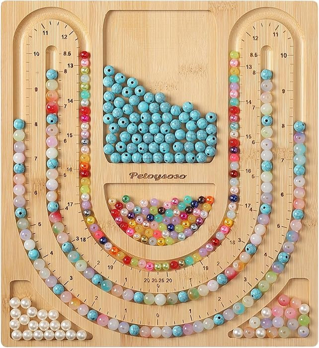 Petoysoso Bamboo Bead Board for Jewelry Making - Necklace and Bracelet Beading Board - Jewelry Ma... | Amazon (US)