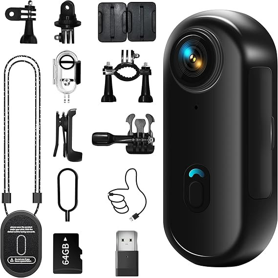 4K Mini Body Camera, Wearable Action Body Cam, Sports Action Camera，Thumb Size Hands-Free Recor... | Amazon (US)
