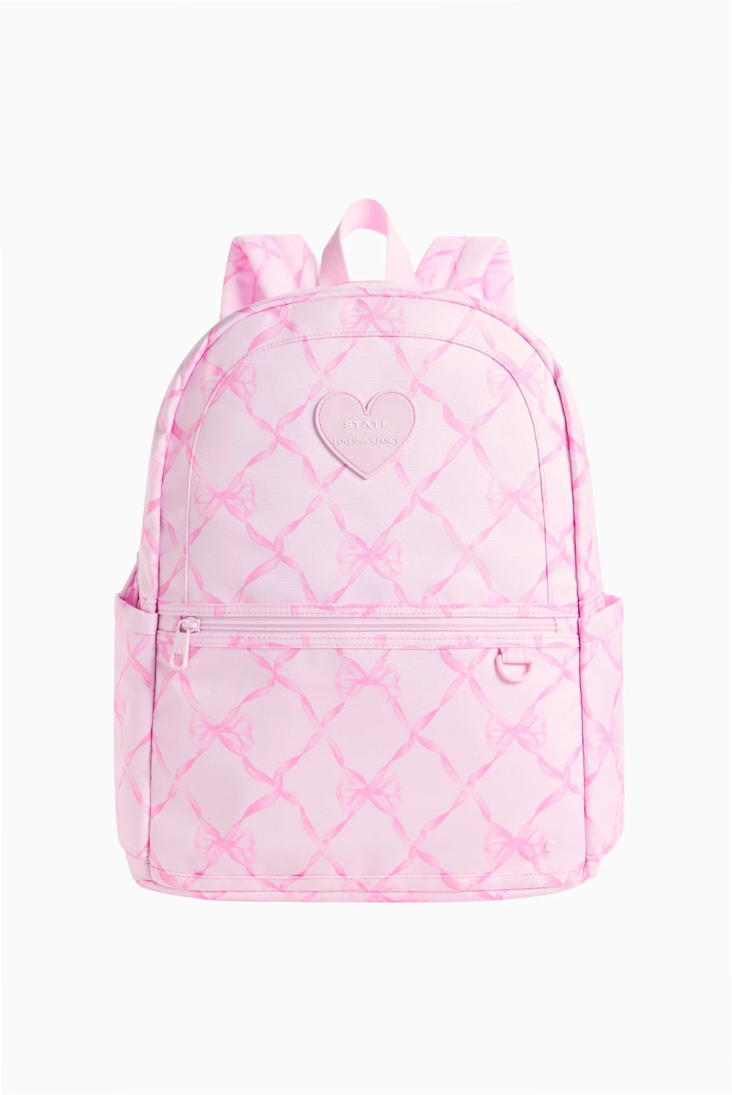 STATE x LoveShackFancy Baby Bow Kane Double Pocket Backpack BABY BOW (PEPPERMINT PINK) / O/S | LoveShackFancy