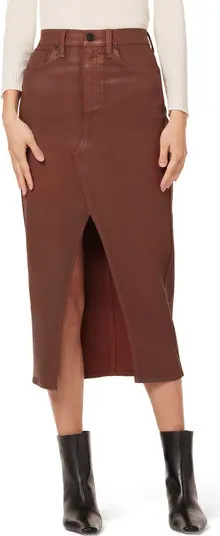 Hudson Jeans Reconstructed Coated Denim Midi Skirt | Nordstrom | Nordstrom