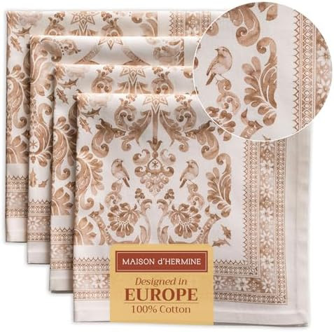 Maison d' Hermine Cloth Napkins Set of 4 100% Cotton for Thanksgiving Christmas Decorations Every... | Amazon (US)