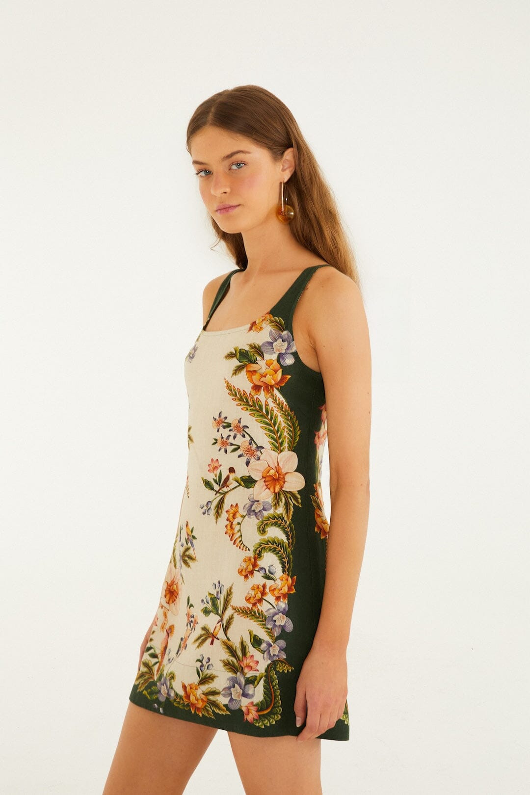 Sand Nature Square Neck Mini Dress | FARM Rio | FarmRio (US)