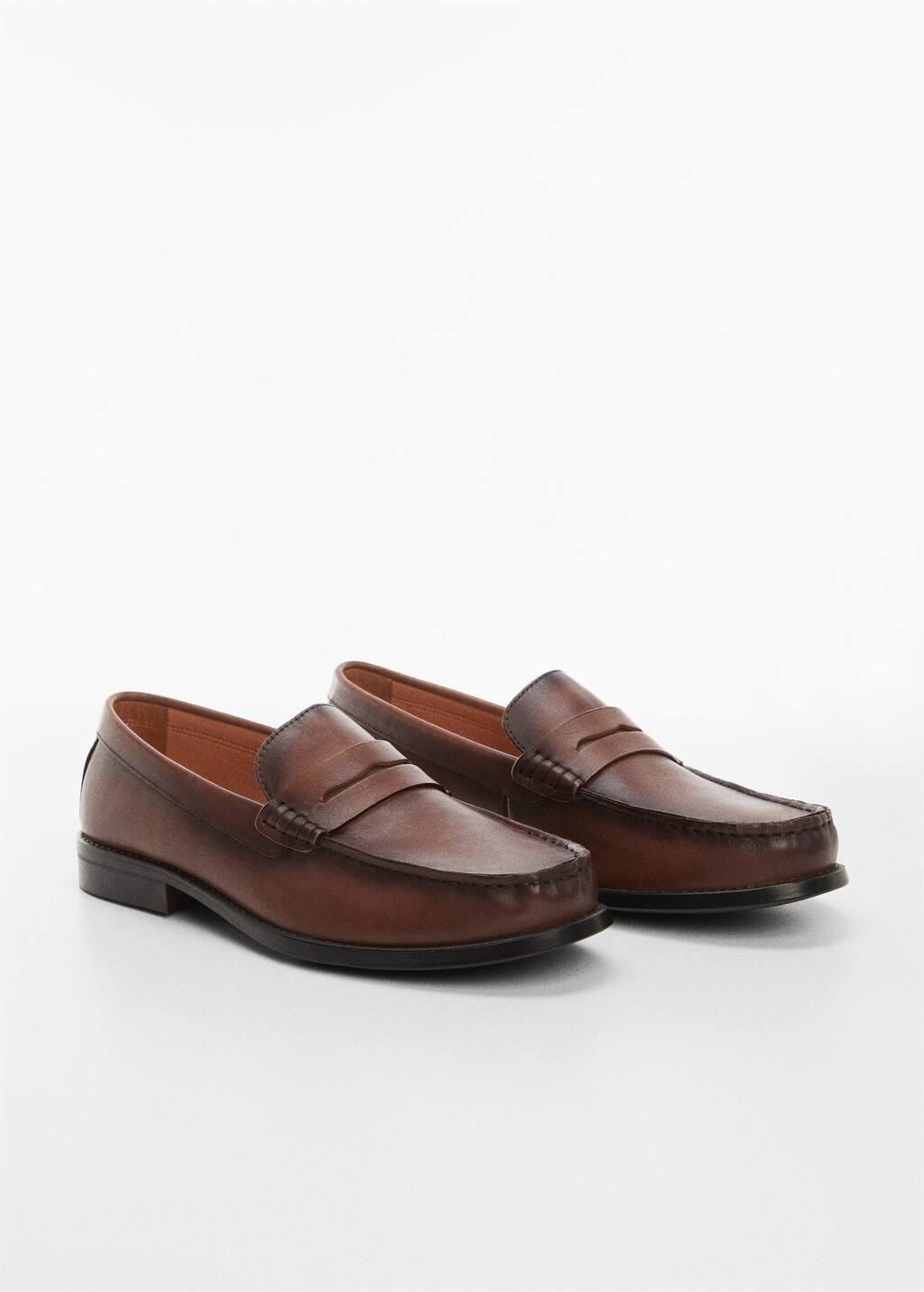 Leather penny loafers -  Men | Mango Man USA | MANGO (US)