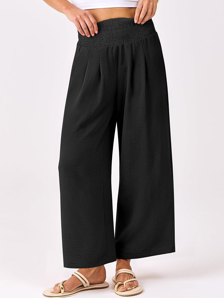 ANRABESS Womens Wide Leg Palazzo Pants with Pockets | Amazon (US)