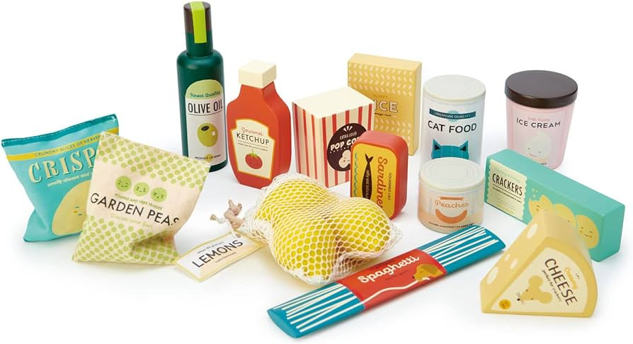 Tender Leaf Toys - Supermarket Grocery Set - 17 Pcs Wooden Pretend Play Food Pack for Supermarket... | Amazon (US)