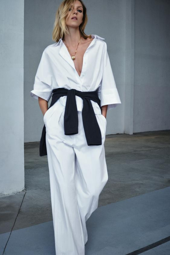 ZW COLLECTION TECHNICAL EFFECT PLEATED PANTS | Zara US