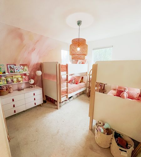 Girls 2 bunk room, shared room, girls modern bedroom, bunk bed

#LTKkids #LTKhome