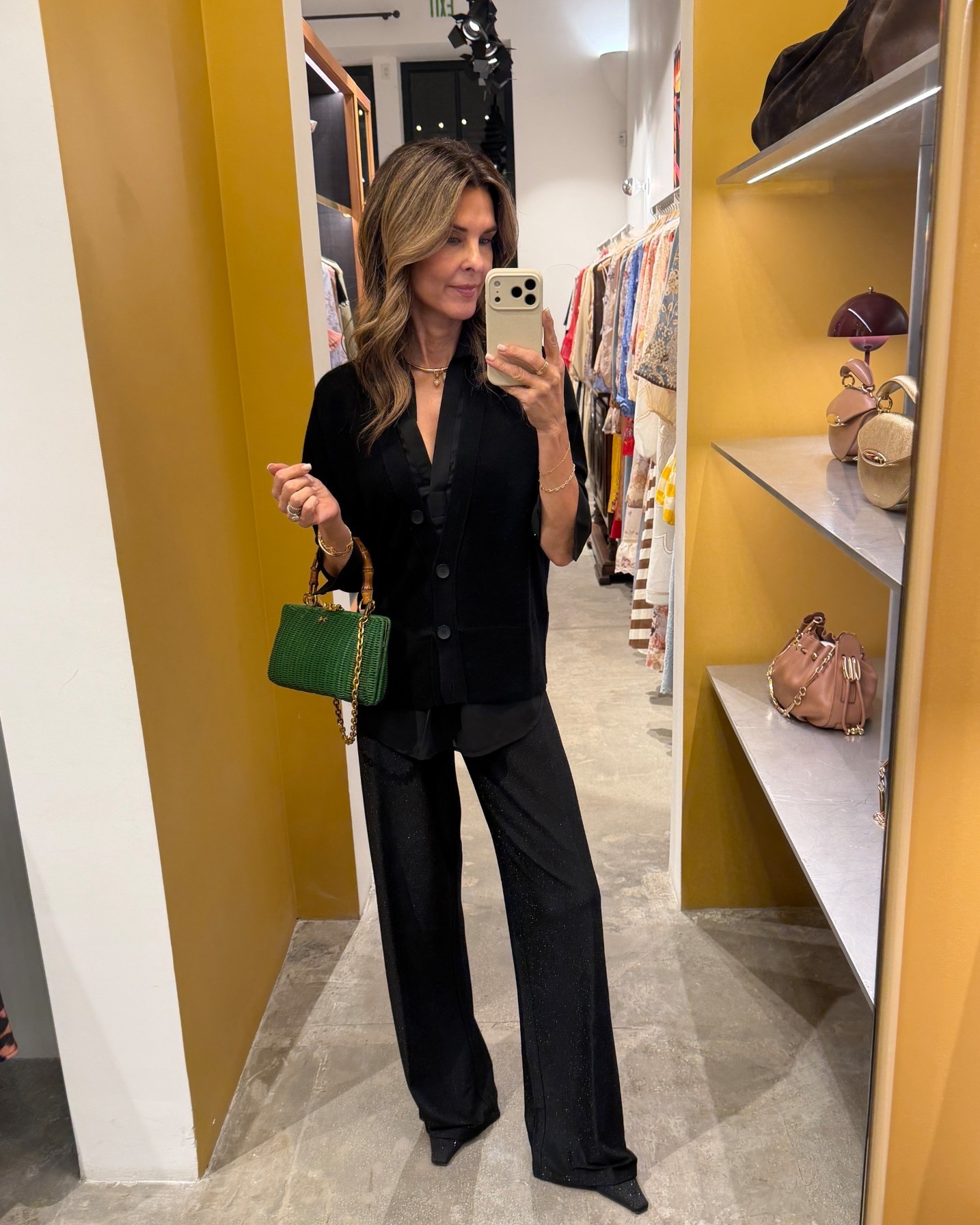 I’m 5’6” 
- Old heels but linked similar 
- Brochu Walker Looker Sweater/Top Combo 
- Metallic Pants 
- Love this clutch! 

#HolidayOutfit #Pants #Clutch #Sweater 


#LTKHoliday #LTKGiftGuide #LTKOver40