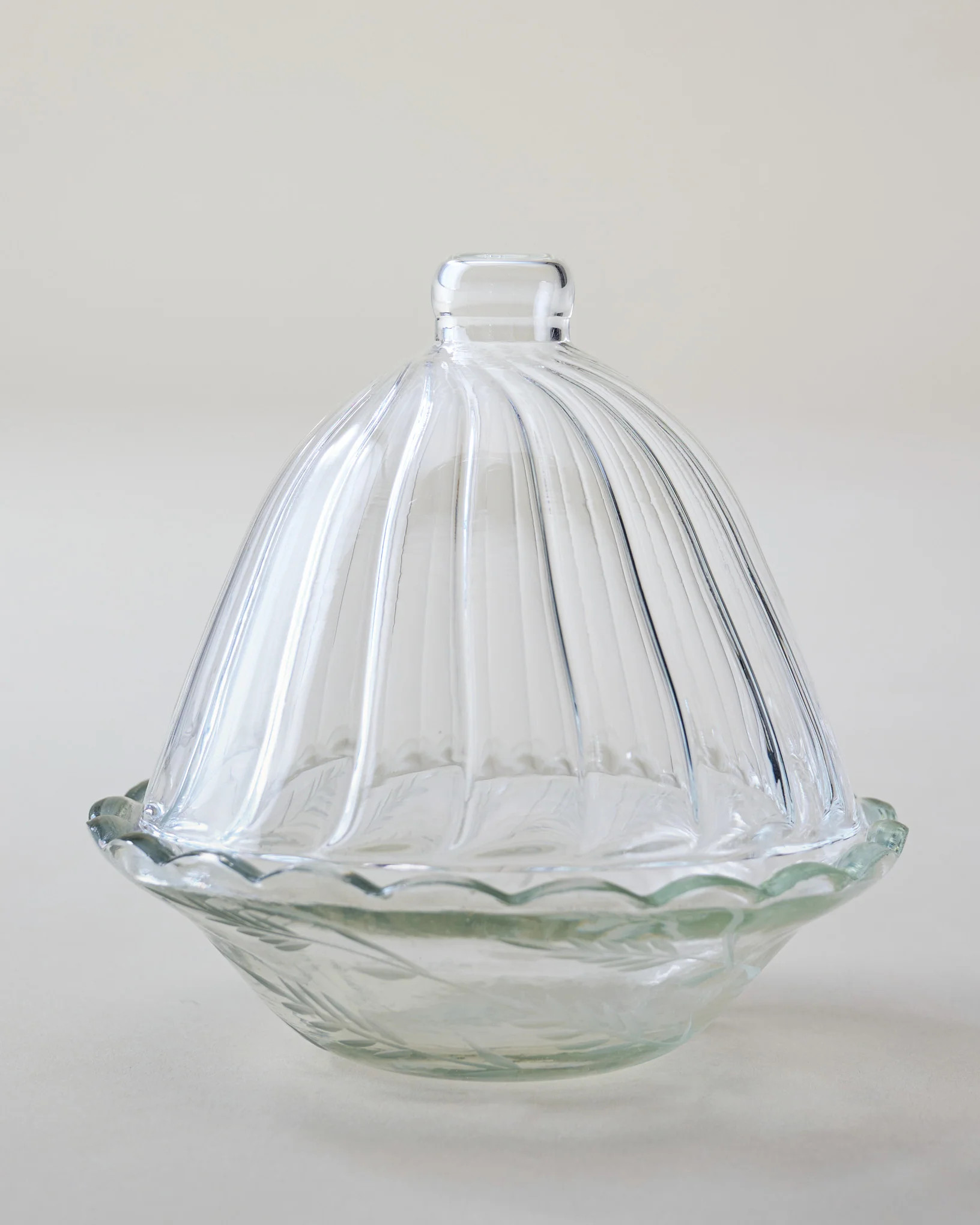 Fluted Cut Glass Butter Dish | Magnolia