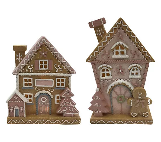 8.5"-7.5" Pastel Christmas Gingerbread House - QVC.com | QVC