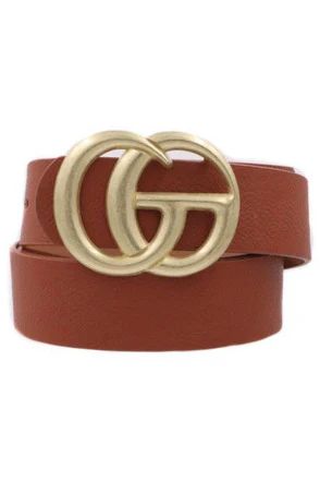 GG Belt in Brown/Matte gold | Indigo Closet 