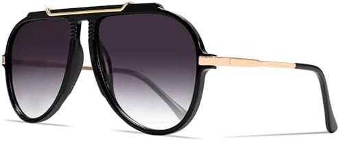 Oversized Aviator Sunglasses for Women Men 2026 70s Retro Gold Metal Sun Glasses Tangle Free Squa... | Amazon (US)