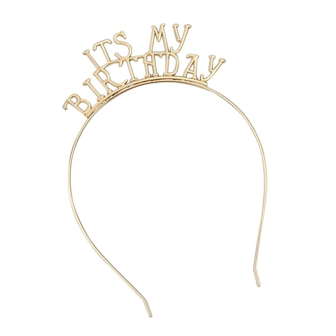 DOITOOL Funny Birthday Hair Band Alloy Headwear Adult Aesthetic Crown Hair Hoop for Women | Amazon (US)