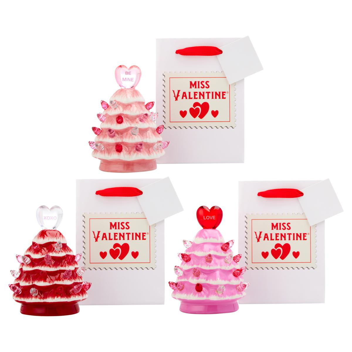 Miss Valentine 4" Mini Trees with Gift Bags Set of 3 | HSN | HSN