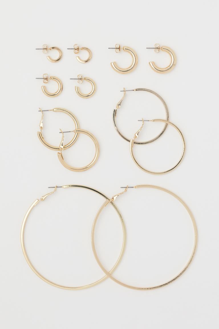 6 Pairs Hoop Earrings | H&M (US + CA)