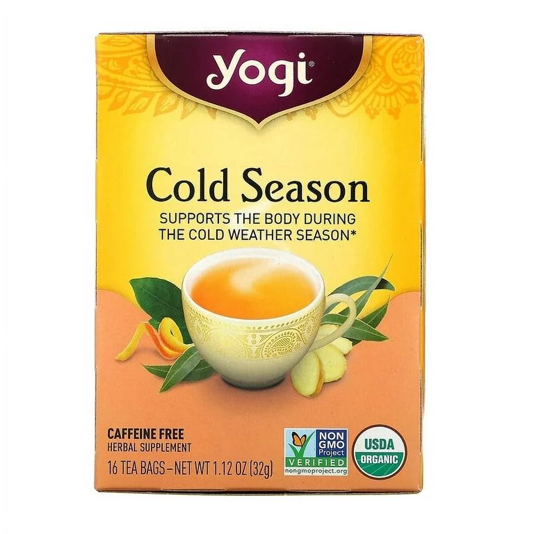 Yogi Tea, Cold Season, Caffeine Free, 16 Tea Bags, 1.12 oz - Walmart.com | Walmart (US)