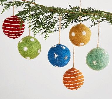 Multicolor Felted Wool Ball Ornaments, Set of 6 | Pottery Barn Kids