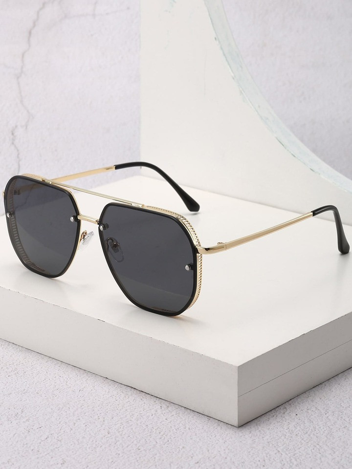 1pc Men's Fashionable Square Metal Frame Eyeglasses Suitable For Daily Use Vintage | SHEIN