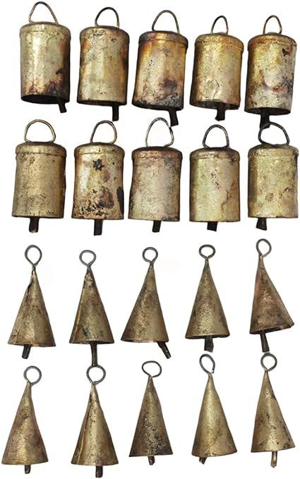 Mango Gifts Rustic Iron Tin Metal Vintage Cow Bells Jingle for Wind Chimes and Crafts 2.25" H (Se... | Amazon (US)