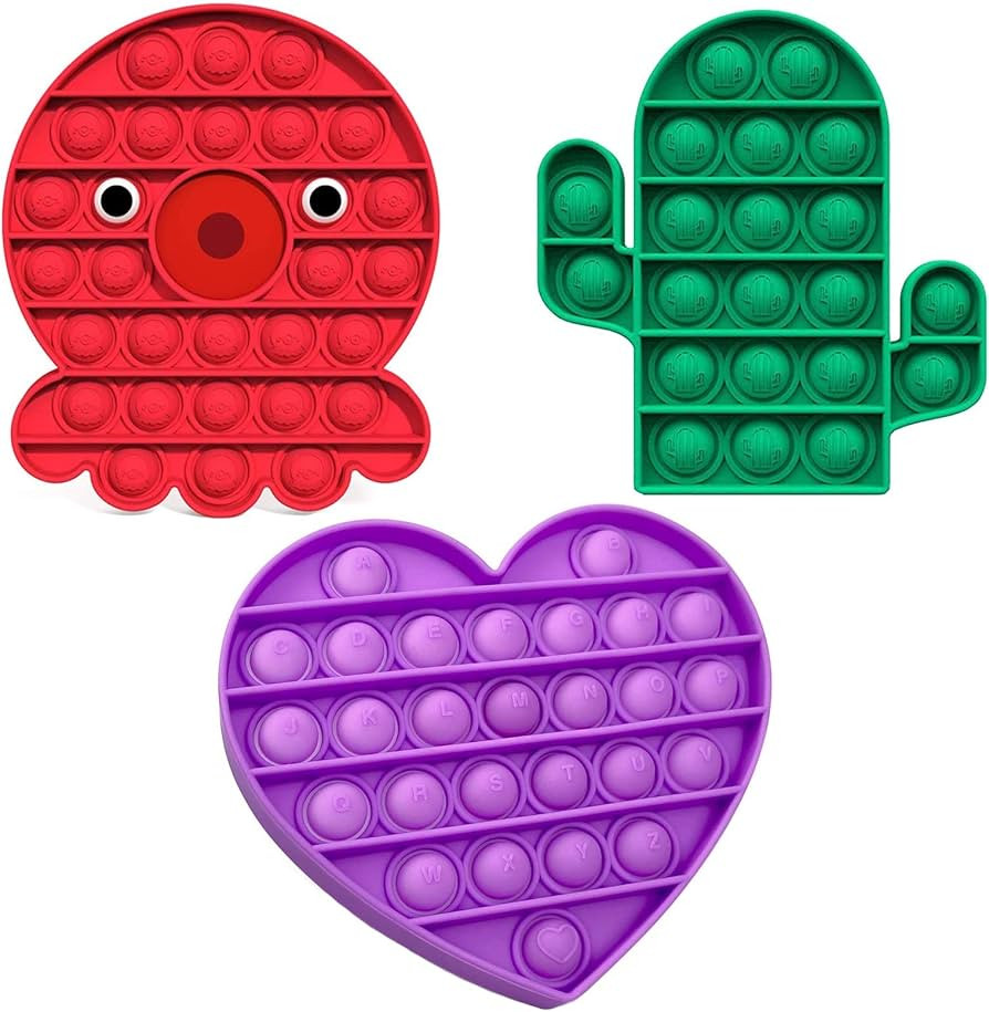 Pop Fidget Popper Toy Push Bubble Popping Sensory Toy for Autistic Children 3 Pack Silicone Autis... | Amazon (US)