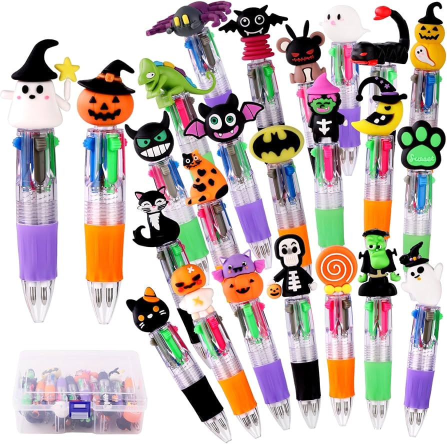 24PCS Halloween Fun Pens Mini Multicolor 4-in-1 Party Favors Pens | Amazon (US)