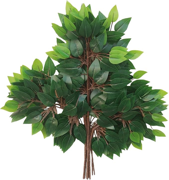 FUNORNAM 12Pcs Ficus Leaves Artificial Branches, Faux Greenery Plant Spray for Wedding Arch DIY W... | Amazon (US)