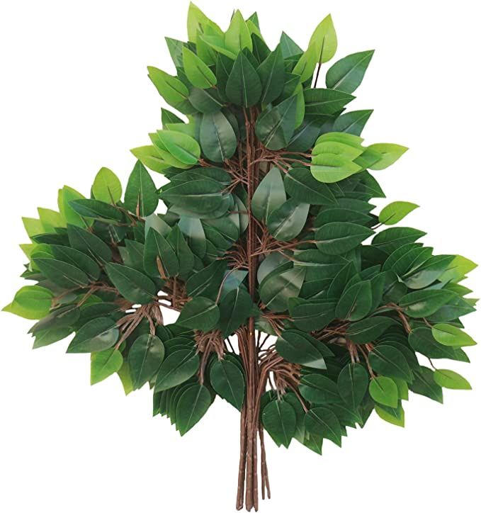 FUNORNAM 12Pcs Ficus Leaves Artificial Branches, Faux Greenery Plant Spray for Wedding Arch DIY W... | Amazon (US)