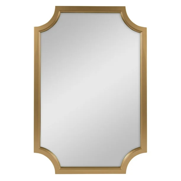 Kate and Laurel - Hogan Wood Framed Mirror with Scallop Corners, 24 x 36 Inches, Gold | Walmart (US)