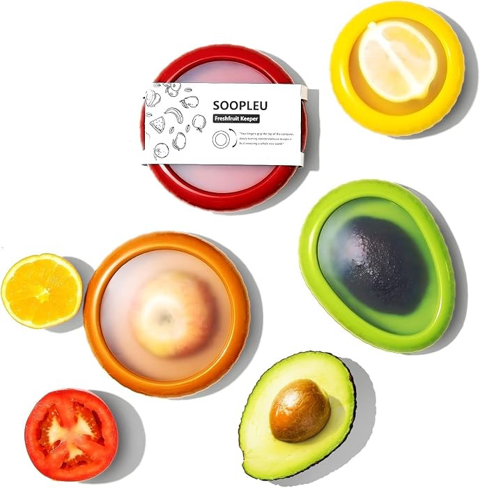 Avocado Saver & Onion Storage, 4Pcs Silicone Fresh Produce Holder | Amazon (US)