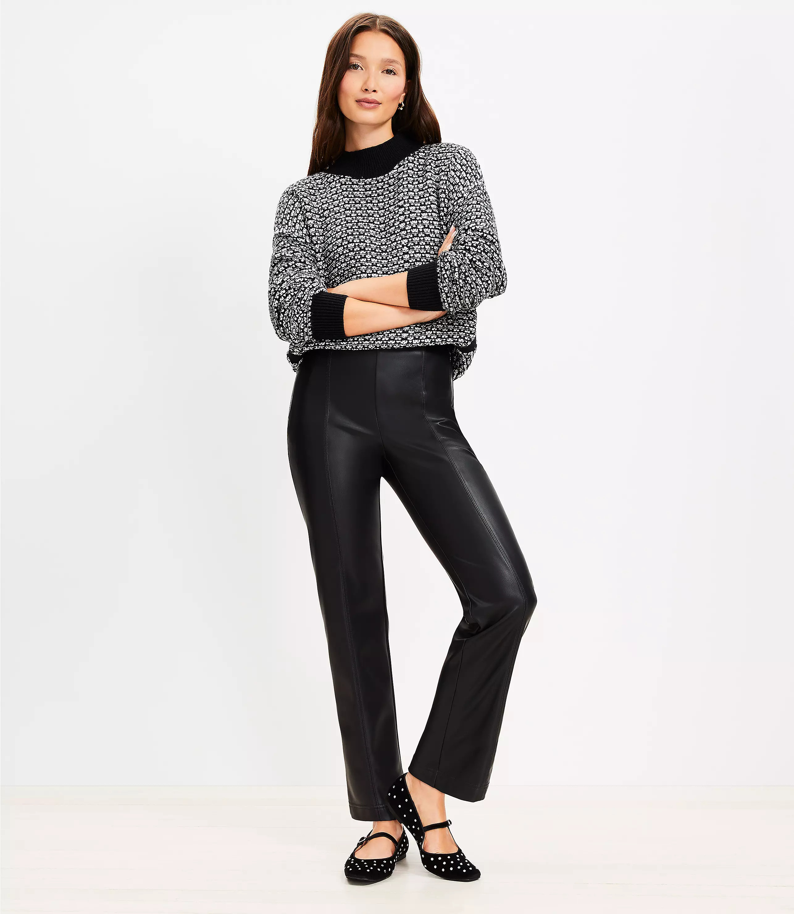 Faux Leather Straight Pants | LOFT
