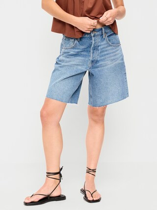 Mid-Rise Baggy Jean Cut-Off Shorts -- 9-inch inseam | Old Navy (US)