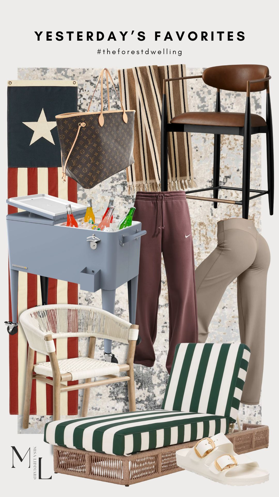 Yesterday's faves! The Permasteel 80-Qt Classic Outdoor Patio Cooler has wheels so it’s super easy to move around. It comes in so many different colors! I styled the Heritage Banner Flag on each side of my front door. Really easy to hang with suction cups. I wear both of these style pants on repeat! The Arizona Birkenstocks are a summer must have. 

 #LTKdayinmylife #LTKSeasonal #LTKHome