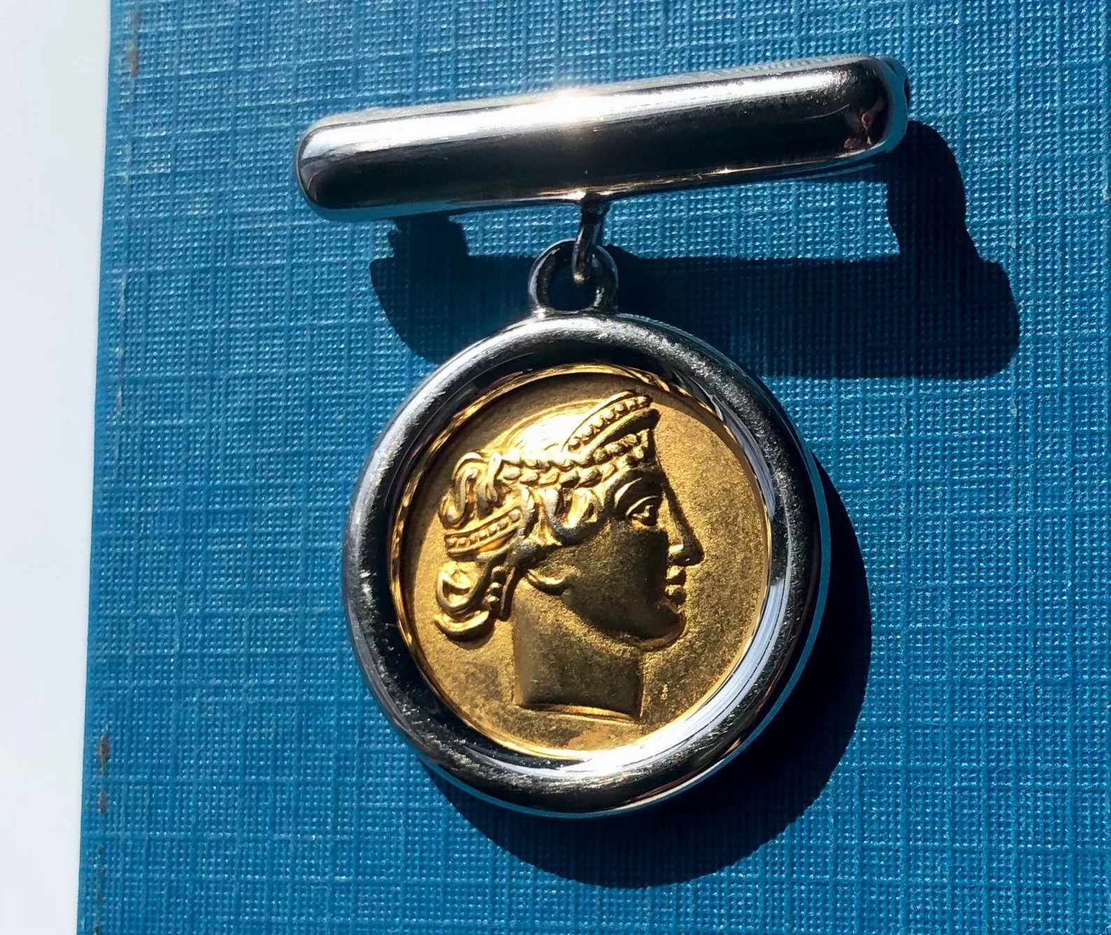 VTG MONET SIGNED Dangling Roman Coin Brooch Gold and Silver tone. | Etsy (Global)