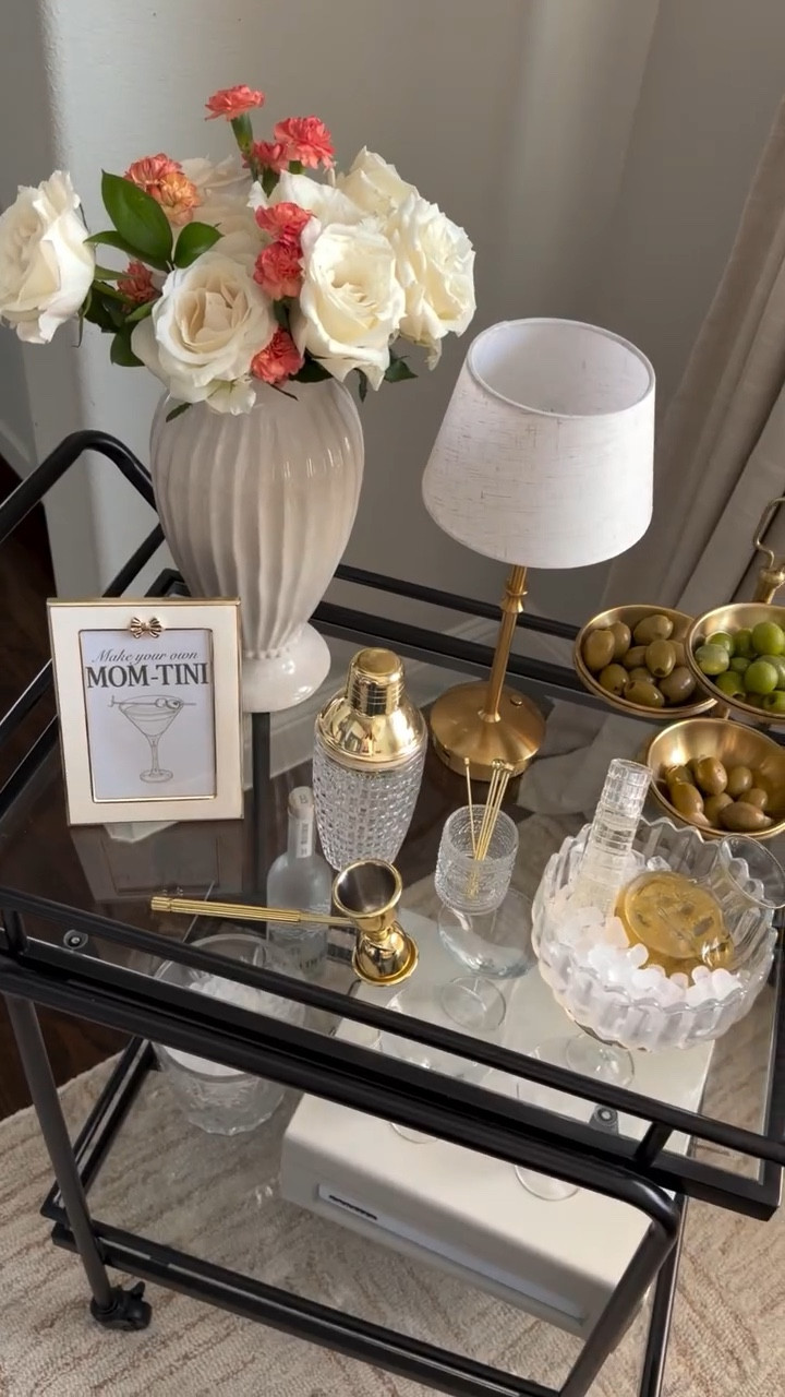Moms + martinis 🍸 

If your mom friends love a martini moment, this is a fun and easy way to set the vibe for your next gathering! 

Follow me @threetimesahome for more simple hosting ideas 🫒

#mothersday #momtini #partyideas #martinibarcart #wayday