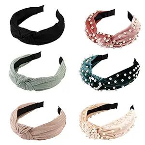 Womens Headbands, 6Pcs Knotted Head Bands No Slip Fashion for Girls Wide Top Knot Turban Velvet H... | Amazon (US)