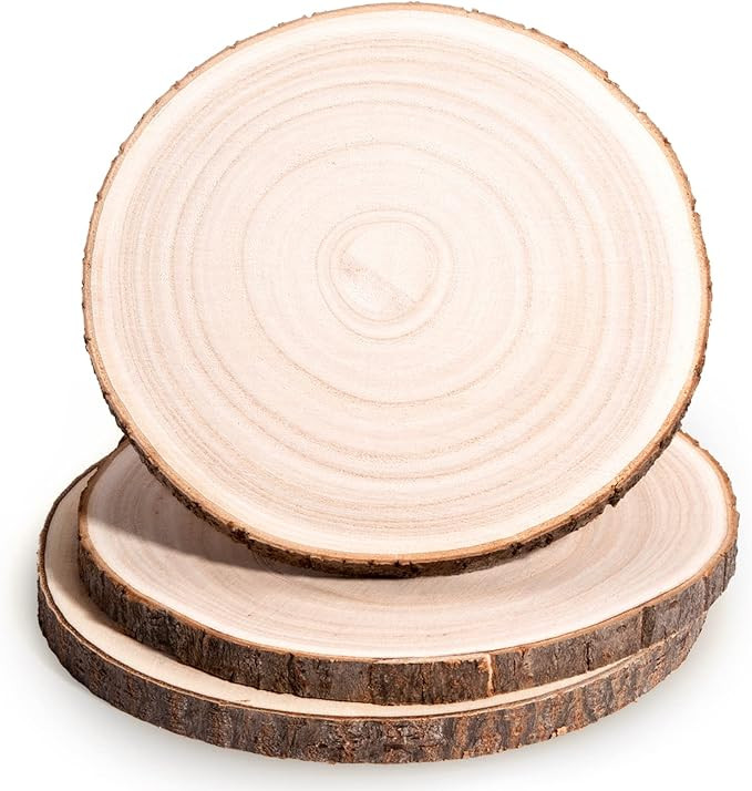 Amazon.com: Caydo 3 Pieces 9-11 Inch Wood Slices for Wedding Centerpieces, Table Centerpieces, DI... | Amazon (US)