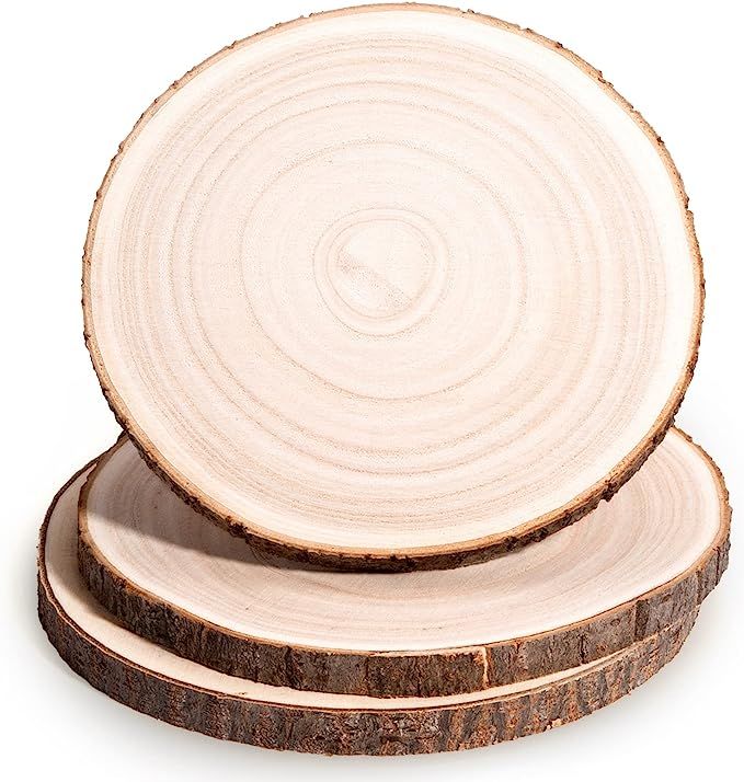 Amazon.com: Caydo 3 Pieces 9-11 Inch Wood Slices for Wedding Centerpieces, Table Centerpieces, DI... | Amazon (US)