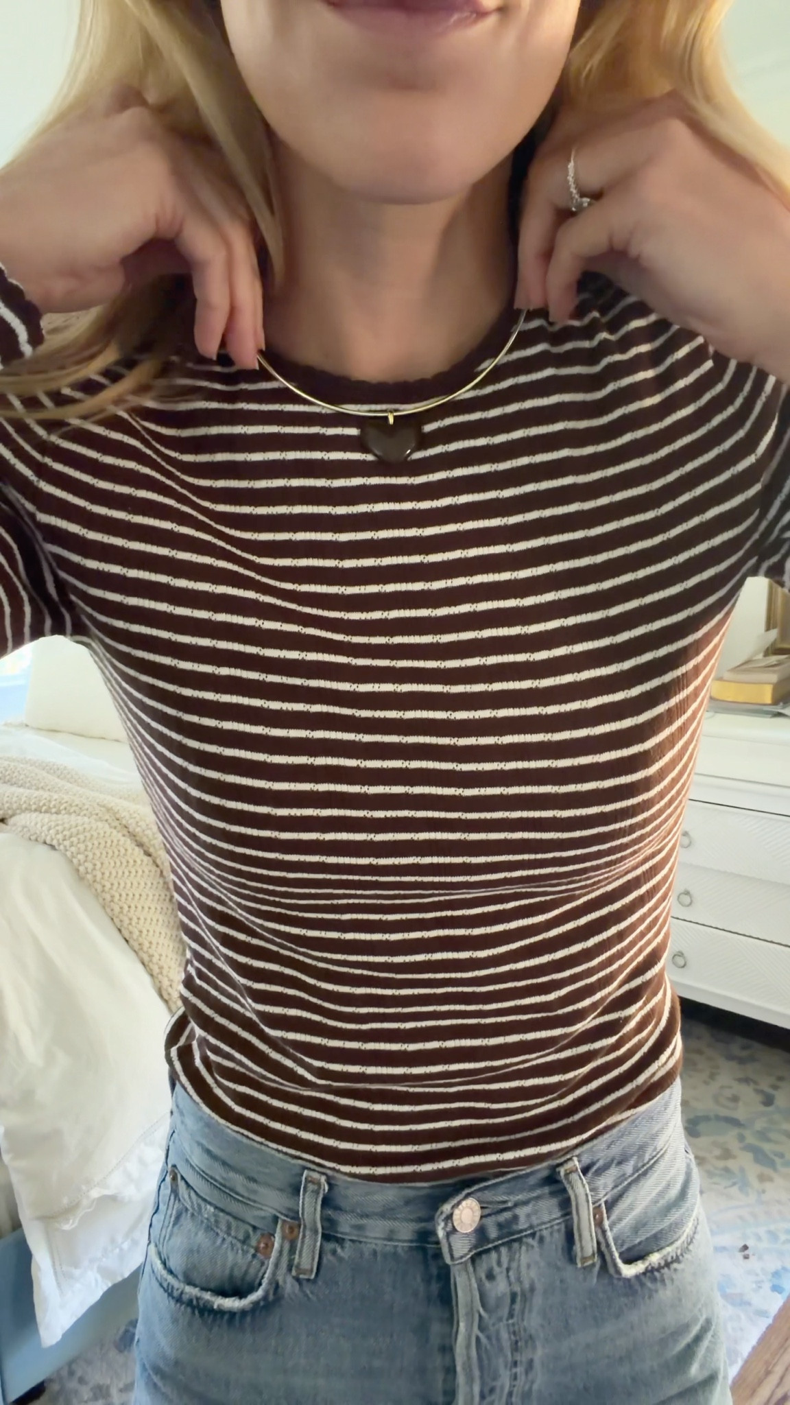 Casual workday outfit. Wearing size small in the pointelle top, jeans TTS, shoes size up 1!

#LTKStyleTip #LTKFindsUnder50