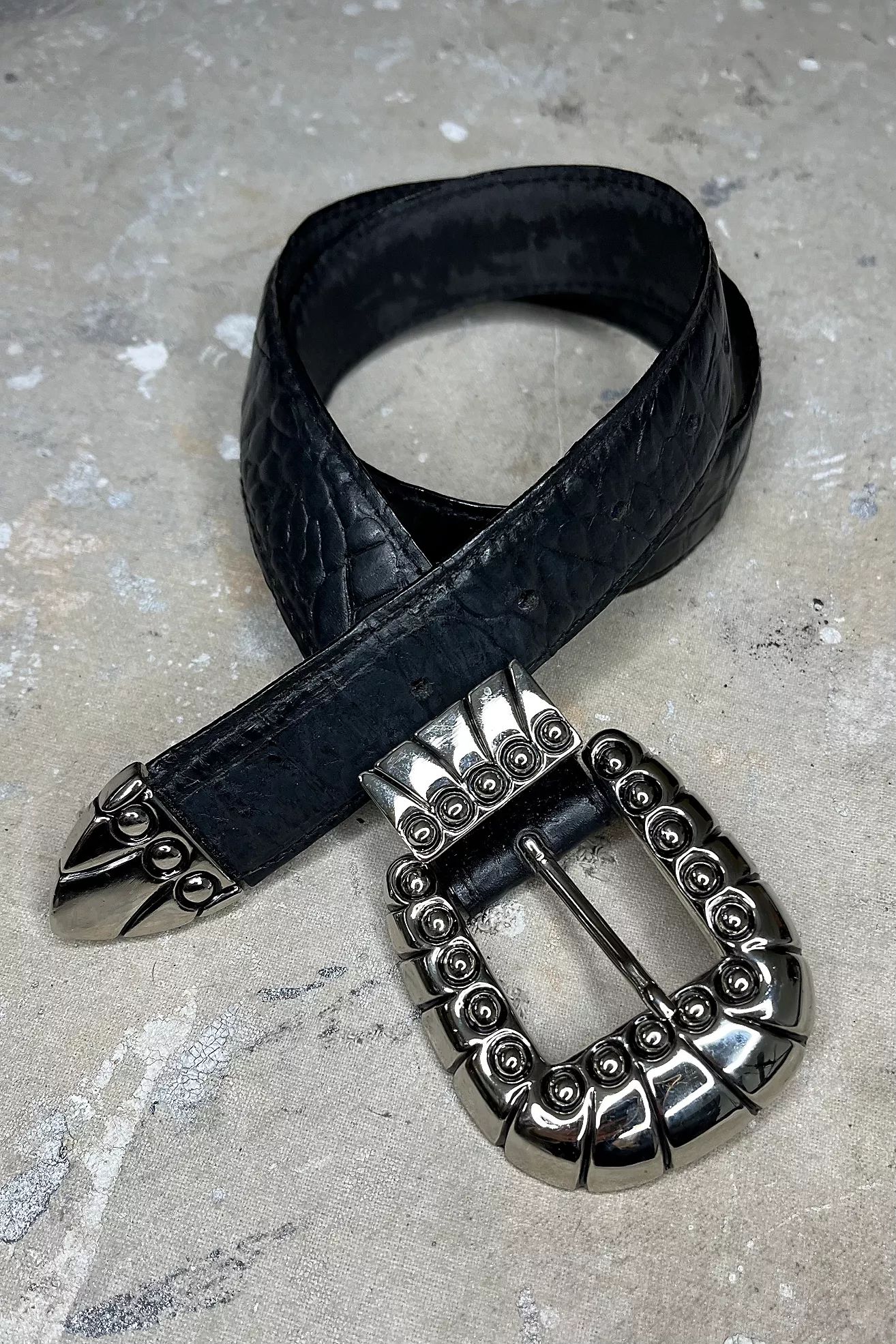 Vintage Black Leather Belt Selected by Wax Plant | Free People (Global - UK&FR Excluded)