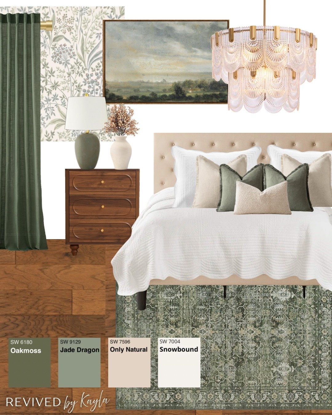 Olive green and beige bedroom design with paint color palette from Sherwin Williams 🪴

#bedroomdecor #bedroomdesign #homedecor #homedesign #paintcolors #amazon #wayfair #modern 

#LTKHome #LTKFindsUnder100 #LTKFindsUnder50