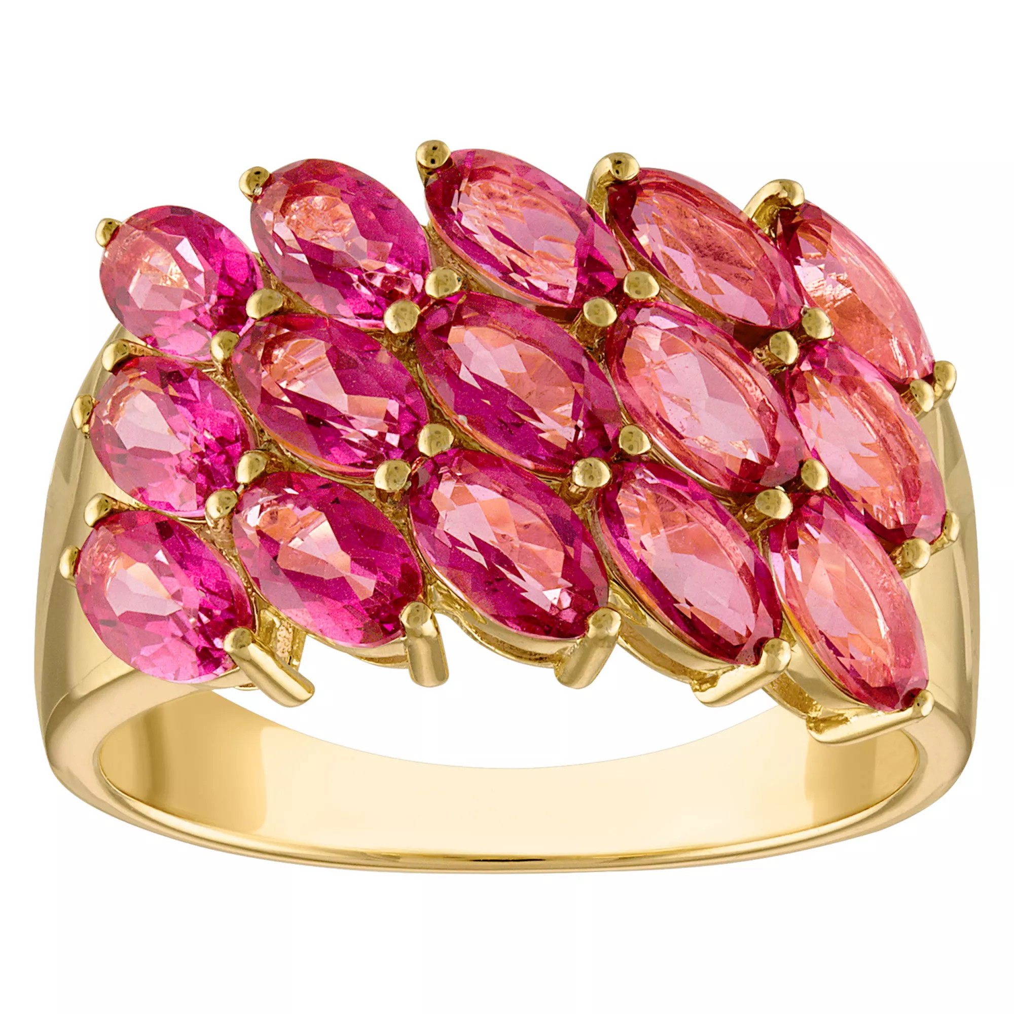 Ivy Sharpe 14k Gold Plated Simulated Pink Sapphire Ring | Kohl's