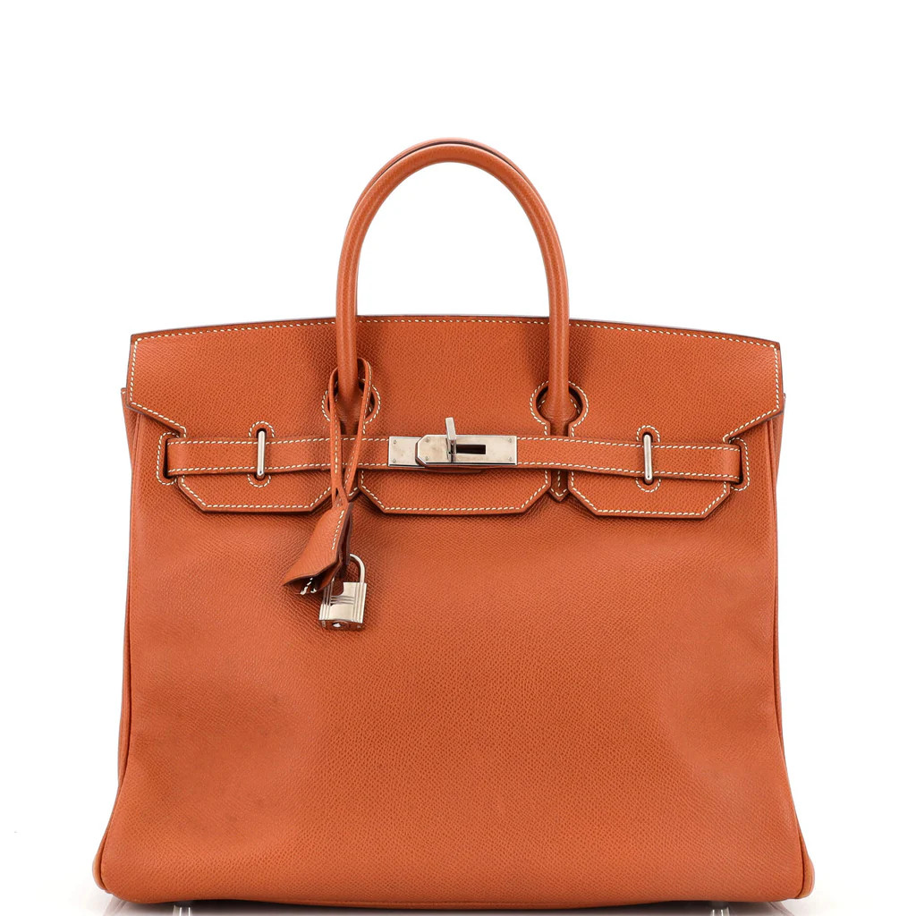 HAC Birkin Bag Cognac Epsom with Palladium Hardware 32 | Rebag