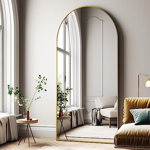 Easly Oversized Full-Body Mirror, 76" x 34" Arched Full-Length Mirror, Gold Metal Frame, Floor Mirror for Bedroom, Living/Dressing Room, Gym - Stand/Wall Mounted/Leaning | Amazon (US)