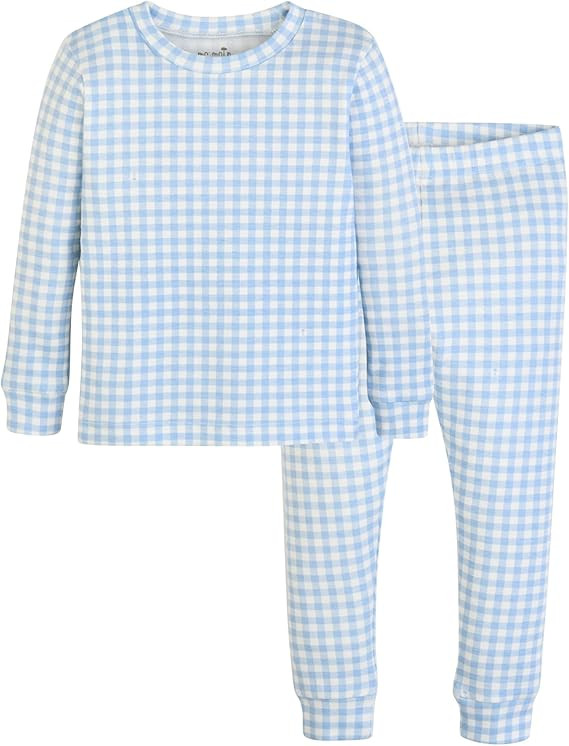 moimoln Plaid Check Soft Cotton Modal 6M-8Y Baby Toddler Long-Sleeve Snug-Fit Pajama Sleepwear Da... | Amazon (US)